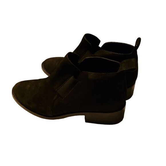 Eileen Fisher Black Suede Ankle Boots Booties Shoes Size 7.5 Pull-on - Picture 2 of 16